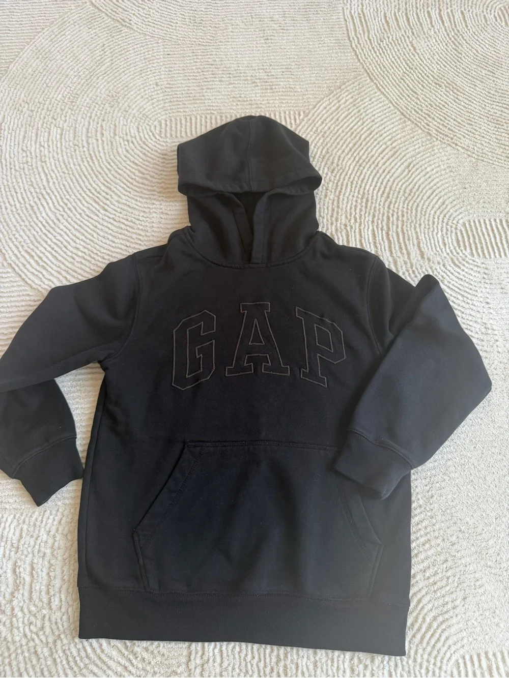 GAP Black Kids Pullover Hoodie with Embroidered Logo